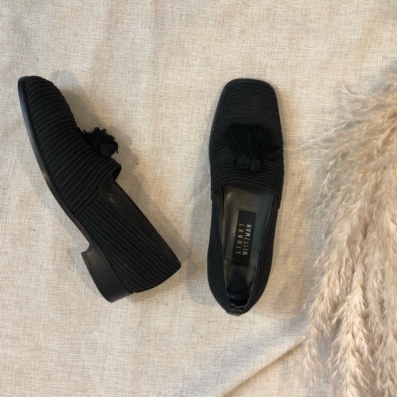 Stuart Weitzman / Black Ribbed Tassel Loafer / 6.5 - Picture 3 of 8